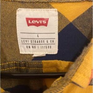 Levi's Mustard Yellow & Navy Plaid Shirt